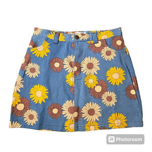 Unique Vintage Denim Like MIni Skirt